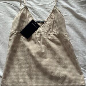 Brandy Melville Beige/pink Checkered Camisole